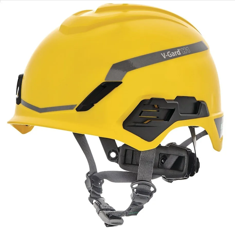 MSA V-Gard® H1 Novent, Helmet, Non-Vented, Yellow, Fas-Trac III Pivot