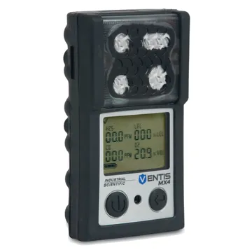Ventis MX4 Multi Gas Monitor, 4-Gas O2 LEL H2S CO, Black Color, Diffusion, 4 Year Warranty, VTS-K1231100101
