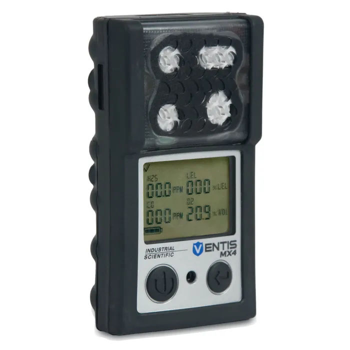 Ventis MX4 Multi Gas Monitor, 4-Gas O2 LEL H2S CO, Black Color, Diffusion, 4 Year Warranty, VTS-K1231100101