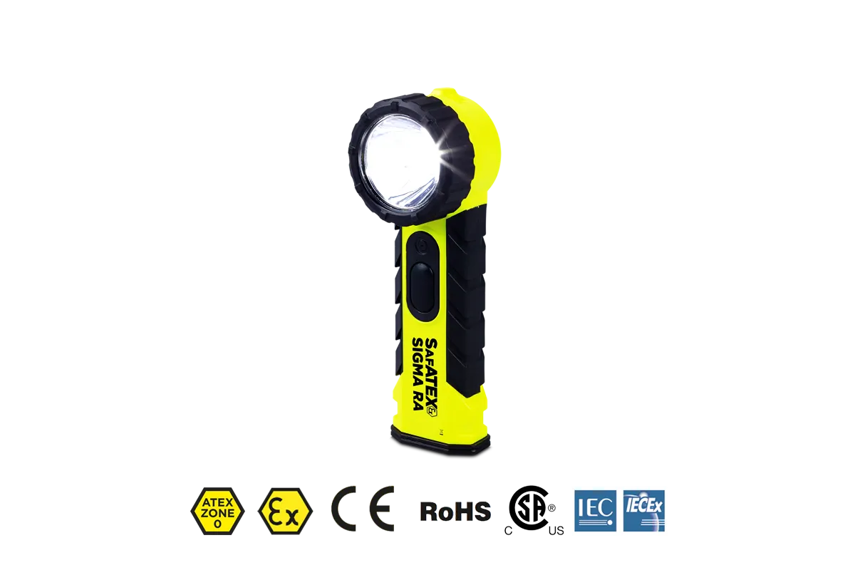 NightSearcher Sigma RA 325 lumen Zone 0 ATEX right angle flashlight SA-SIGMA-RA