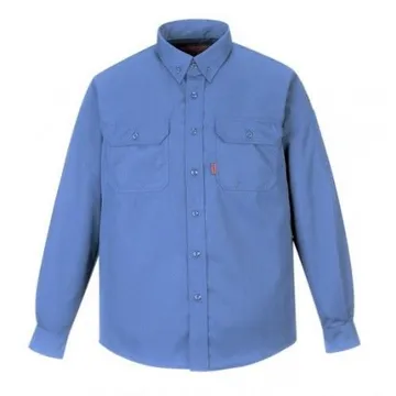 FR Nomex® Comfort Shirt, Flame Resistance, CAT1, NFPA 2113, UL-Medium Blue-Small