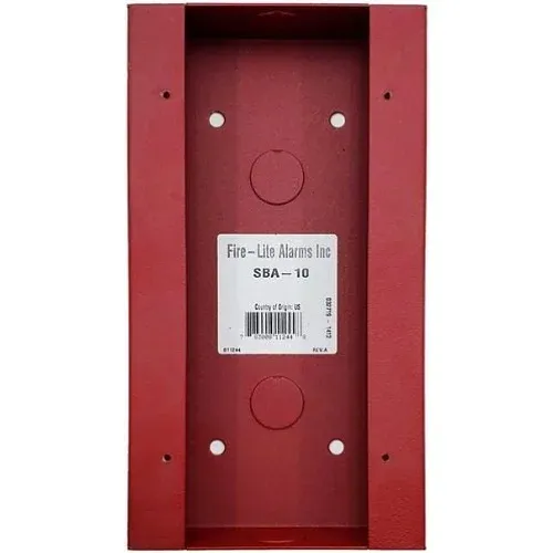 Notifier Fire-Lite SBA-10 Red Surface Back Box