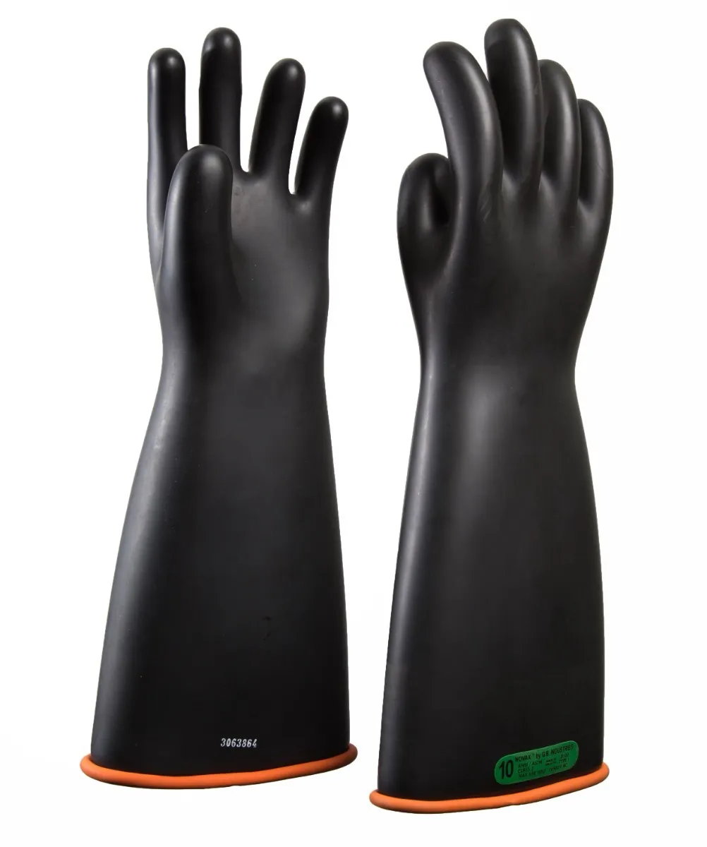 NOVAX® Electrical Rubber Glove, Black Over Orange, Class 3, Length 410