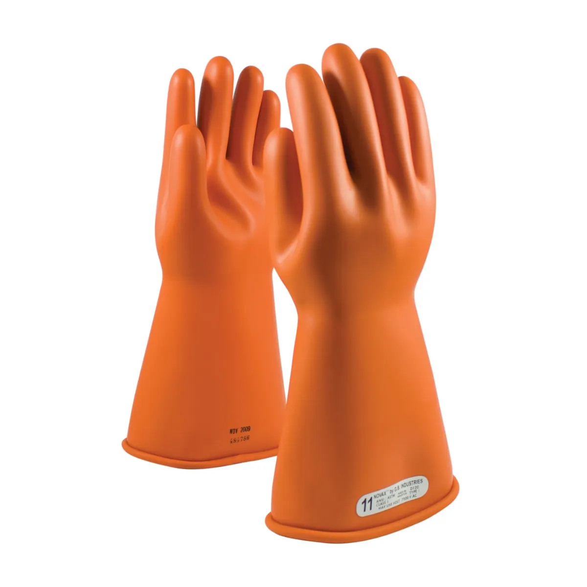 Novax Class 1 Electrical Gloves, 14-inch, Size 10, Orange, Model C11410EG