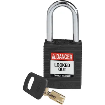 SafeKey Nylon Lockout Padlocks-Steel-BLack