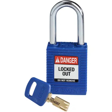 SafeKey Nylon Lockout Padlocks-Steel-Blue