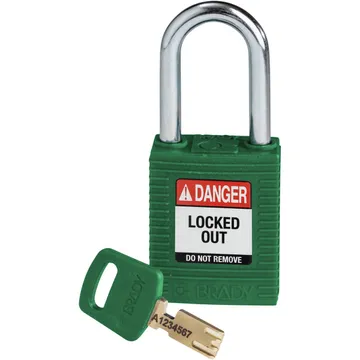SafeKey Nylon Lockout Padlocks-Steel-Green