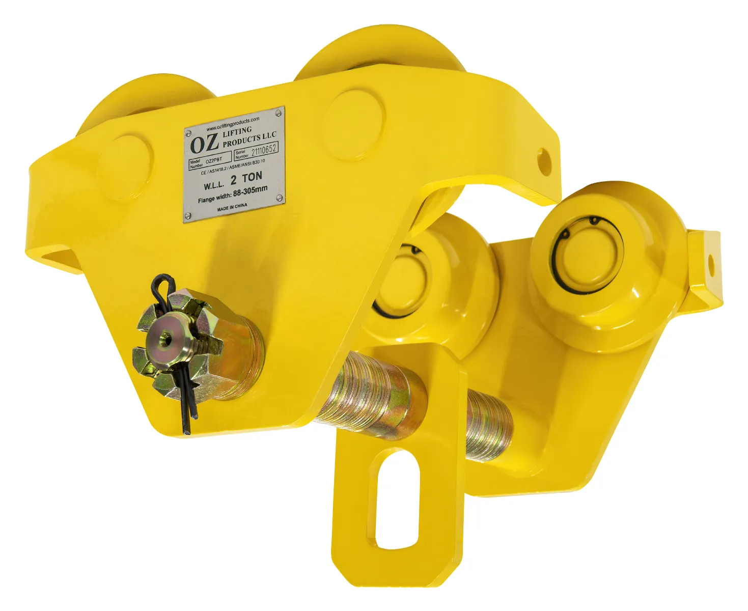 OZ2PBT 2 Ton Push Beam Trolley | OZ Lifting 36T674