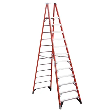 WERNER 18 FT Reach Height Fiberglass Platform Ladder 12 FT, Type IA - P7412