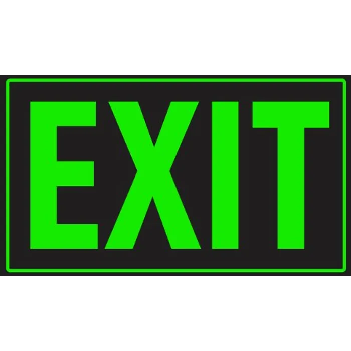 Exit Sign Without Sign Photoluminescent Exit Sign No Power | A1422-EXIT