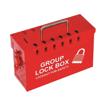 BD-X04 Portable Steel Group Lockout Box in red, 10x6x4 inches, ideal for group lockout safety