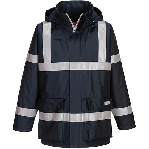 Portwest Bizflame Anti-Static FR Rain Jacket in Navy - S785NAR