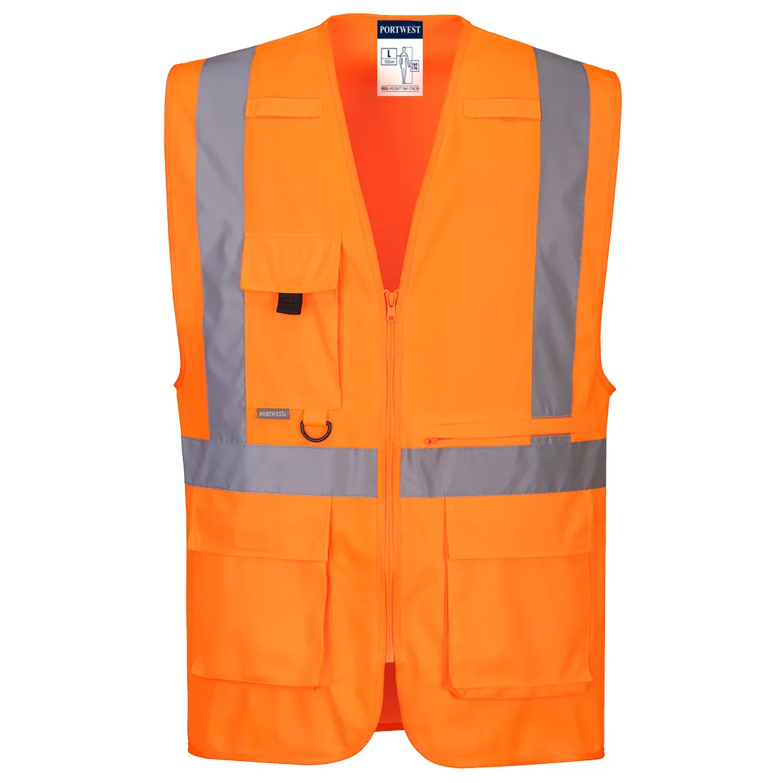Portwest C357 hi-vis executive vest with tablet pocket and multiple compartments