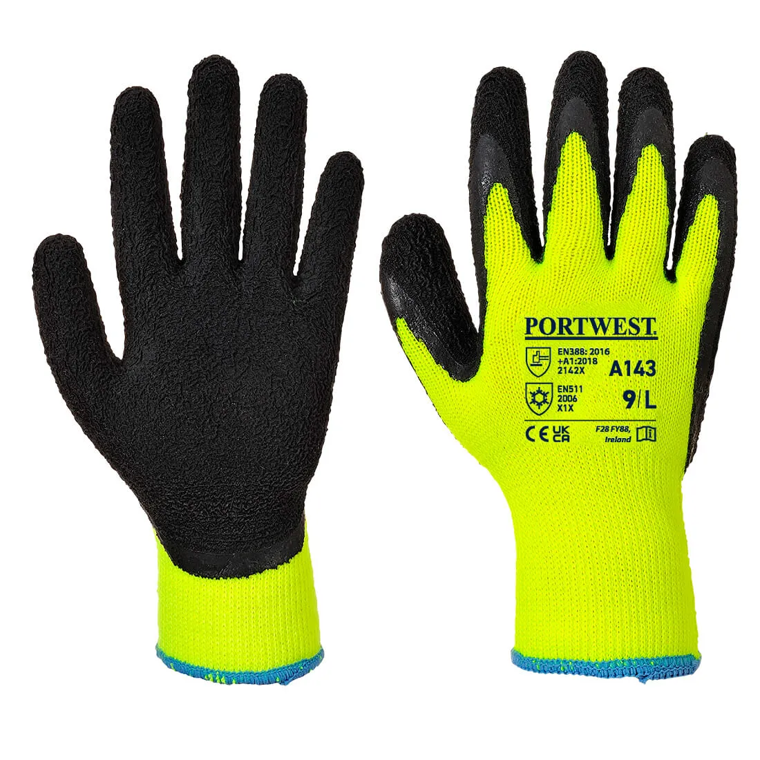 Portwest Cold 10 Latex Foam Glove A143 for superior grip in cold
