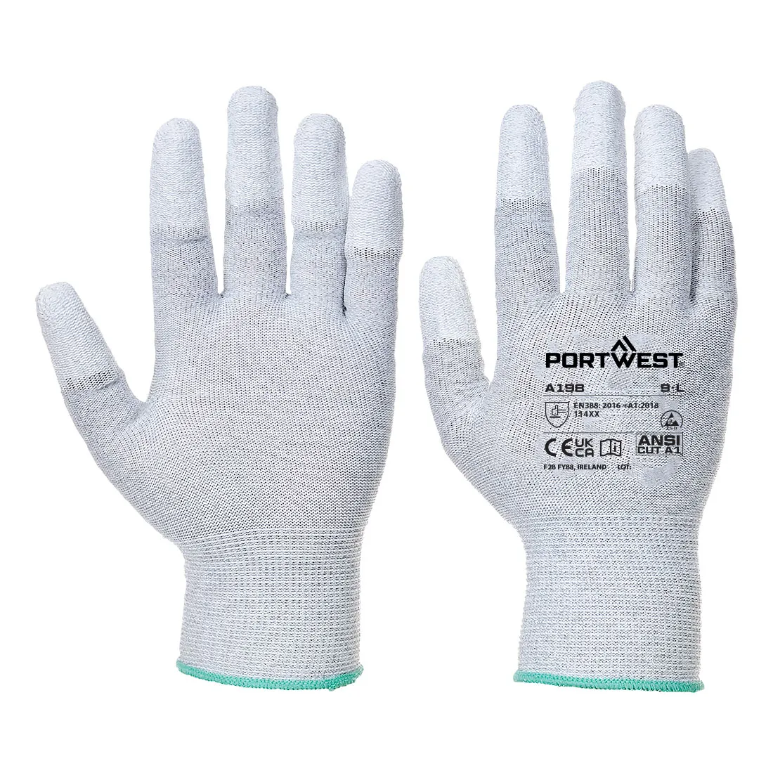 Portwest ESD 13 PU Fingertip Glove A198 anti-static and precision glove