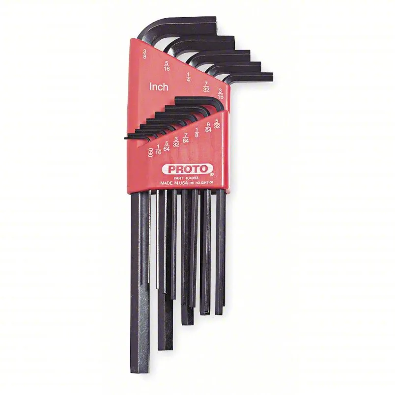 PROTO 13 piece long hex key set J4983 SAE alloy steel L shape keys