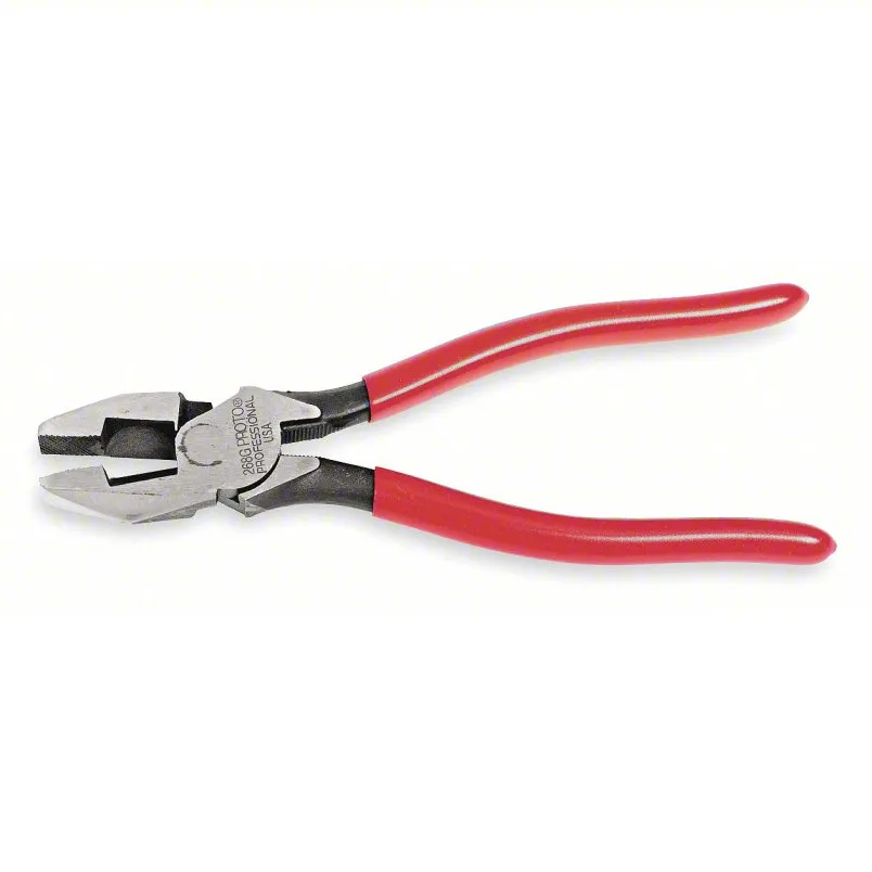 PROTO Linemans Plier: 9 1/4 in Overall Lg, 1 1/4 in Jaw Lg, 1 1/8 in Jaw Wd, 5/8 in Jaw Thick, 9 - 11 in  - J269G