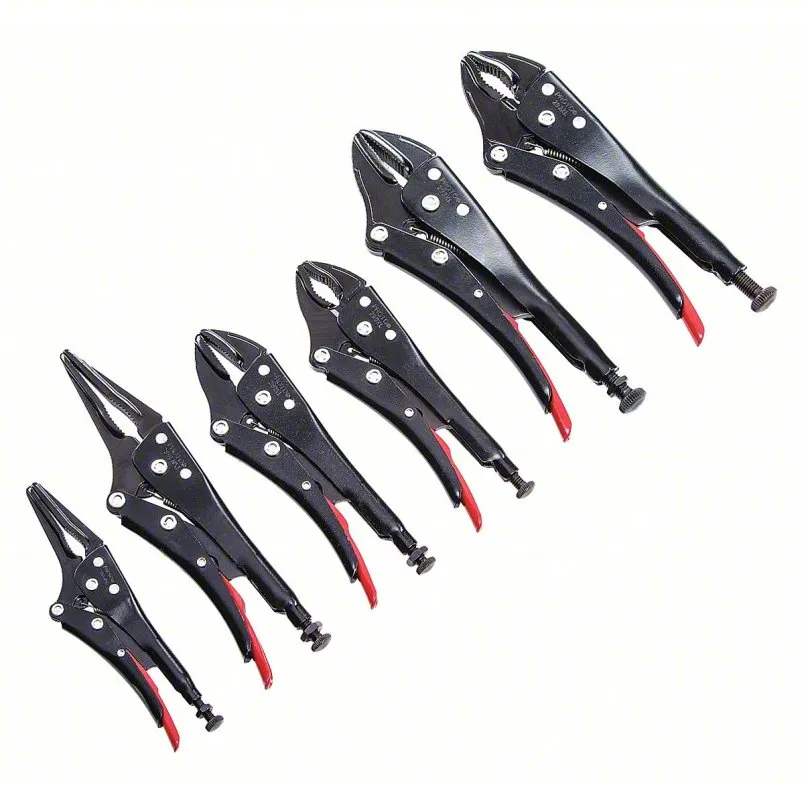 PROTO Locking Pliers Set: Curved, 1 21/32 in_1 61/64 in_2 7/16 in_2 31/64 in_2 43/64 in Max Jaw Opening - J298XL