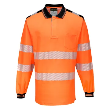 PW3 Hi-Vis Cotton Comfort Long Sleeve Polo Shirt T184 in action