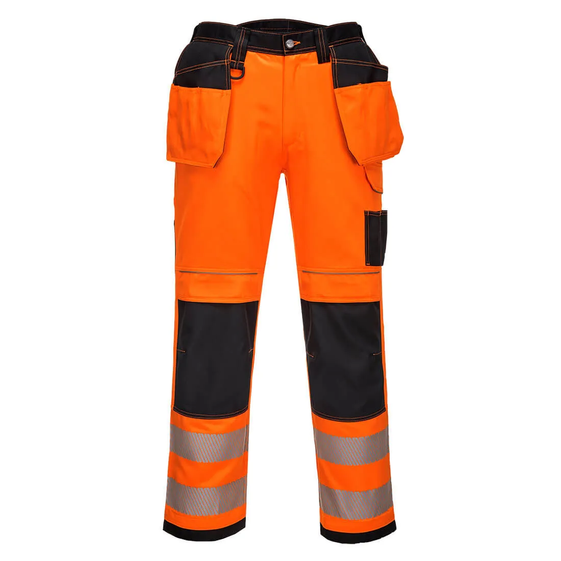 Portwest PW3 Hi-Vis Stretch Holster Pocket Trousers,  Orange/Black - PW306 