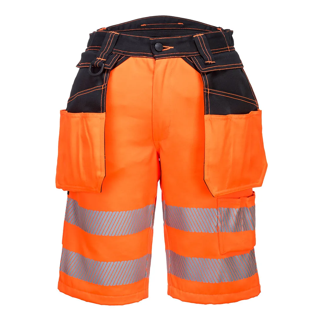 Portwest PW3 Hi-Vis Holster Pocket Shorts Orange/Black - PW343 