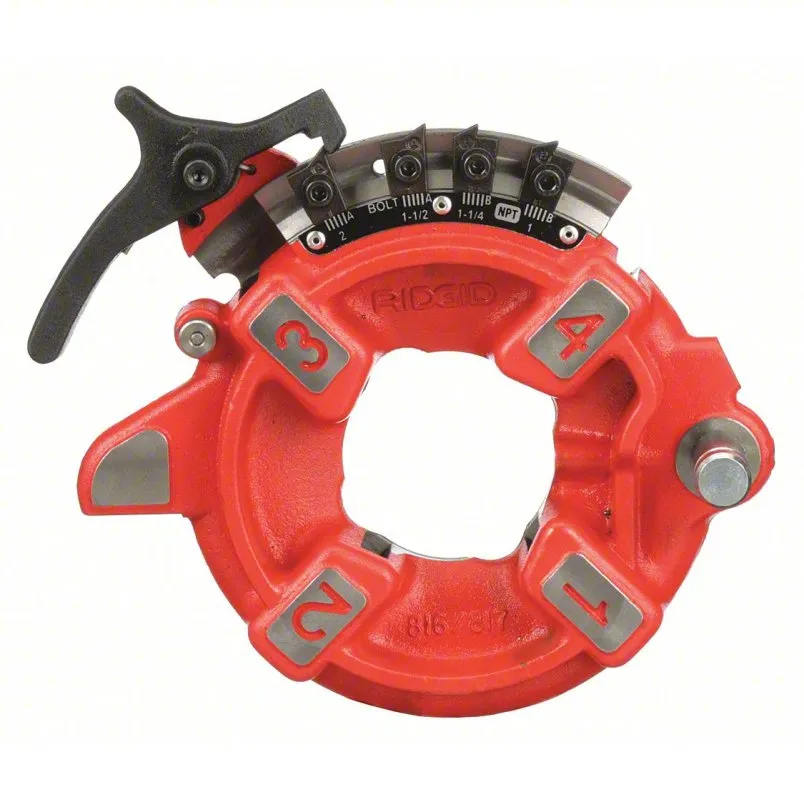 Ridgid Threading Machine Die Head: استخدم مع سلسلة 1215/300/535 ، مقابل 1 إلى 2 في الأنابيب ، شبه التوت ، 40GL58 - Model 817