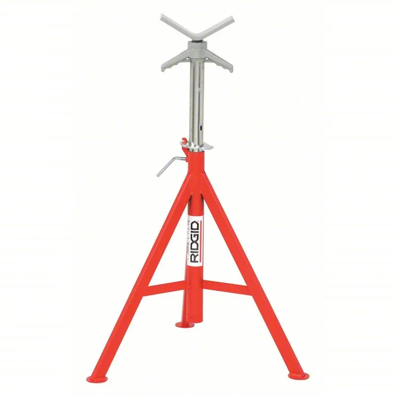 RIDGID V-Head Pipe Stand with 2,500 lb capacity, adjustable legs, and stable base - Model 56662