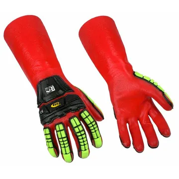 RINGERS CHEMICAL IMPACT RESISTANT MEDIUM CUFF GLOVES HIGH VISIBILITY - R-074
