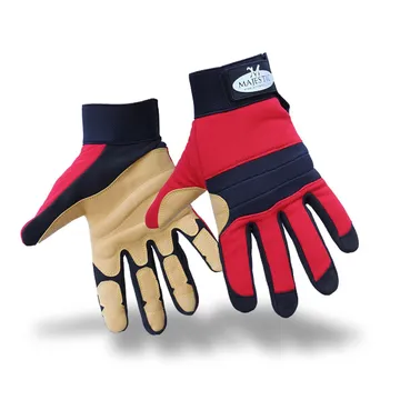 MAJESTIC Rope Rescue Gloves, Black, Premium Synthetic Leather, Spandex Outer, Neoprene Knuckle - MFA70