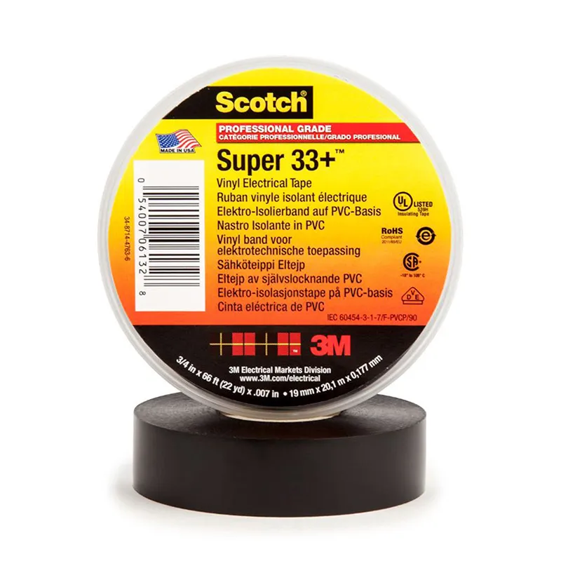 3M Scotch® Vinyl Electrical Tape Super 33+, Black, 19 mm x 20 m - 7000042541