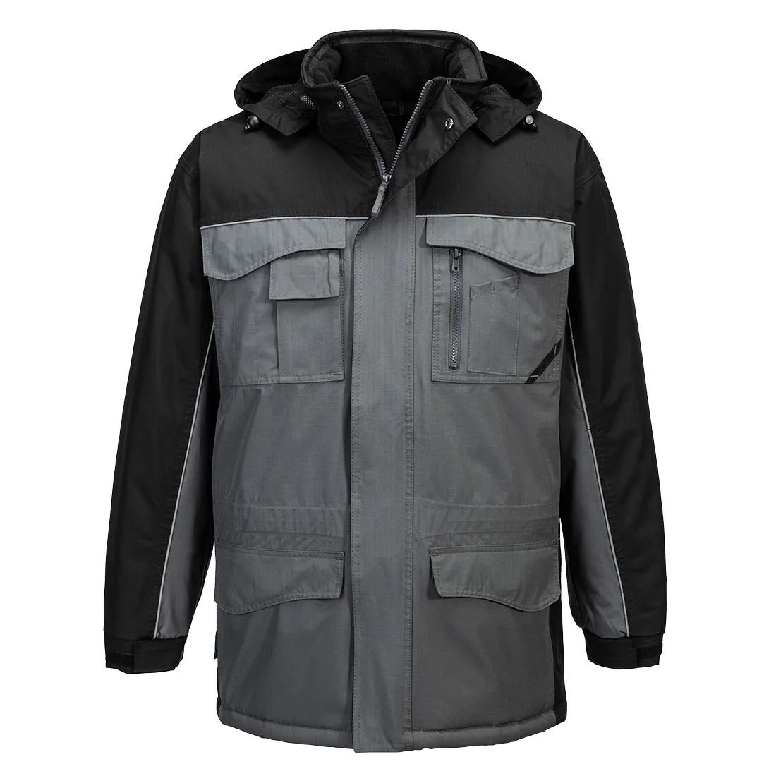 Portwest S562 - Ripstop Winter Jacket, Black/Grey