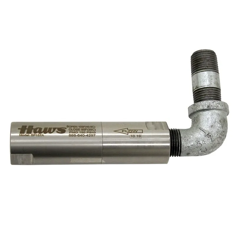 HAWS Scald Protection Bleed Valve, For Use With Eyewash/Shower, Silver, 1/2 in NPT Female, Stainless Steel ,Model SP157A