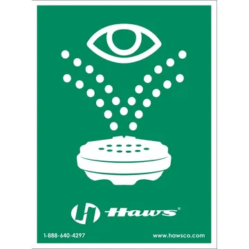 HAWS vertical, universal emergency eyewash sign, SP175