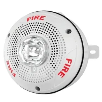 Notifier System Sensor SPSCWK Outdoor Ceiling Speaker Strobe – White, Selectable Candela