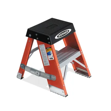 WERNER STEP STAND: 2 STEPS, 20 IN TOP STEP HT, 17 IN BOTTOM WD, 375 LB LOAD CAPACITY - SSF02