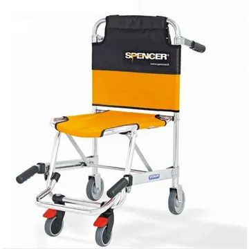Spencer 425 Silver Folding Chair, 4 Wheels, Orange C - ST10425