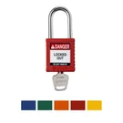 Brady® Nylon Safety Lockout Padlock, Keyed Different, Steel Shackle