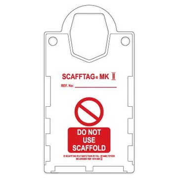 حاملات علامات السلامة Scafftag® "لا تستخدم السقالة" 