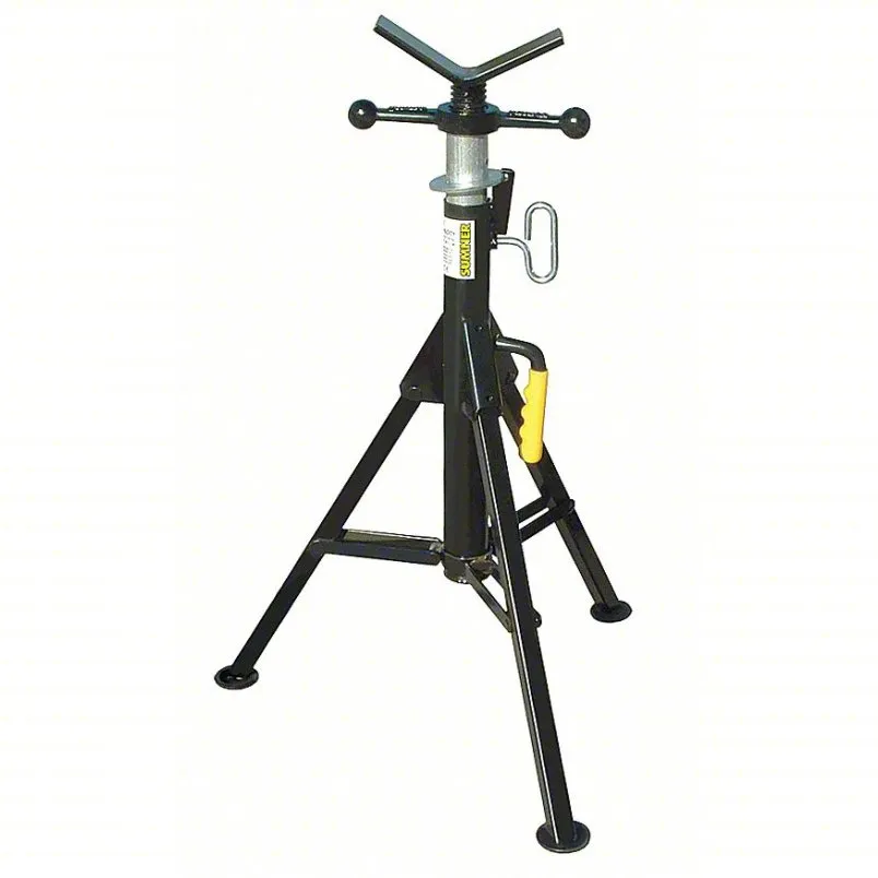 SUMNER V-Head Pipe Stand, 2,500 lb capacity, Model 781300 (19F635), folding legs, V-head design for metal pipes.