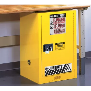 Justrite Sure-Grip® EX Compac Flammable Safety Cabinet, 12 Gallon, 1 Self-Close Door, Yellow - 8912201
