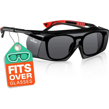 Safety Glasses, Over Glasses, Dark Lens/frame, Polycarbonate, Lens Coating 4a - Hsp - T11005S