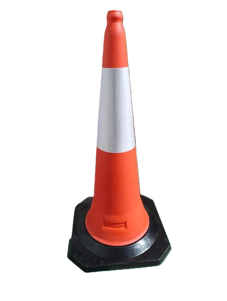 ZIBO Traffic Cone 1M Height with Reflective and 5 kg Rubber Base
