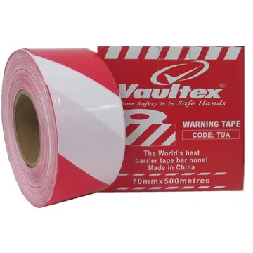 Vaultex Red & White Warning Tape (70 mm X 500 m) - TUA-TAPE