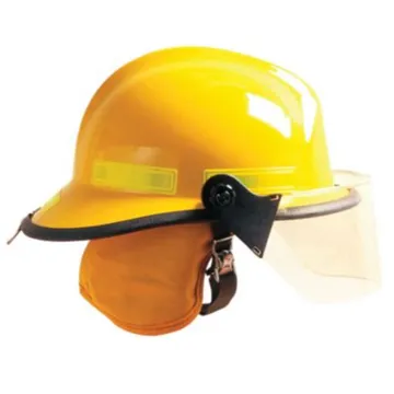 MSA Fire Helmet 660C Metro with Defender, 6" Face Shield, Yellow - 660CR-Y-6
