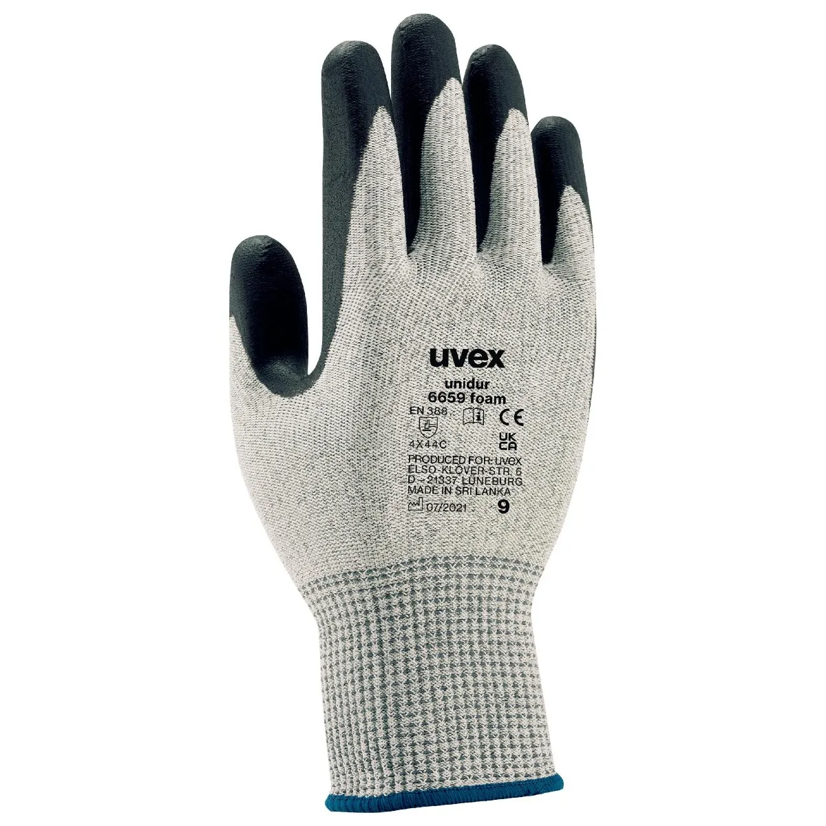 Guanti Da Lavoro Uvex Unilite7700 S11 - Nylon/Nitrile, Taglia 10, Nero, Certificati EN 388