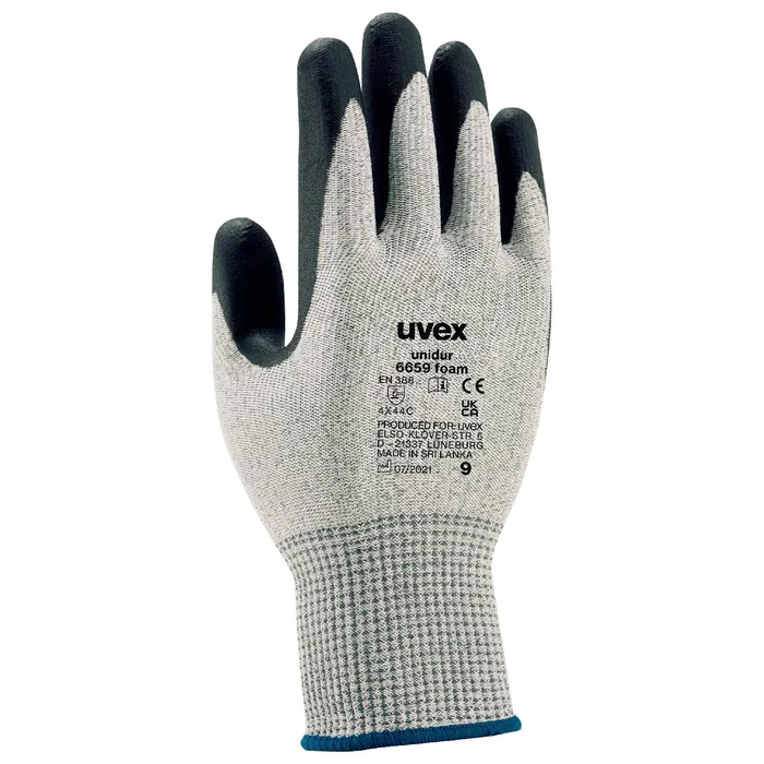 Guanti Da Lavoro Uvex Unilite7700 S11 - Nylon/Nitrile, Taglia 10, Nero, Certificati EN 388 - Foto 1