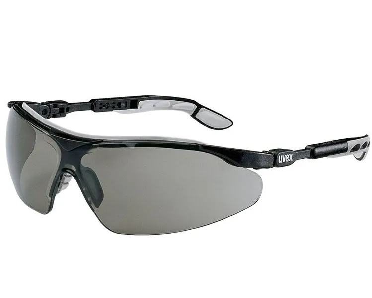 UVEX Safety Spectacles, Black/ Grey Frame, Grey 23% Lens, Scratch And