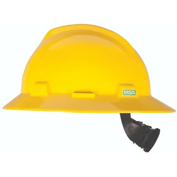 Safety Helmet, V-Gard® Full Brim Hard Hat With Ratchet/4 Point Ratchet Suspension, Yellow