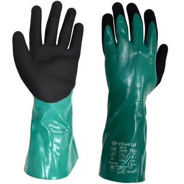 Vidafor VCHEM HPPE Gloves Cut Level B / A2, Double Dipped NBR Gauntlet - VC110