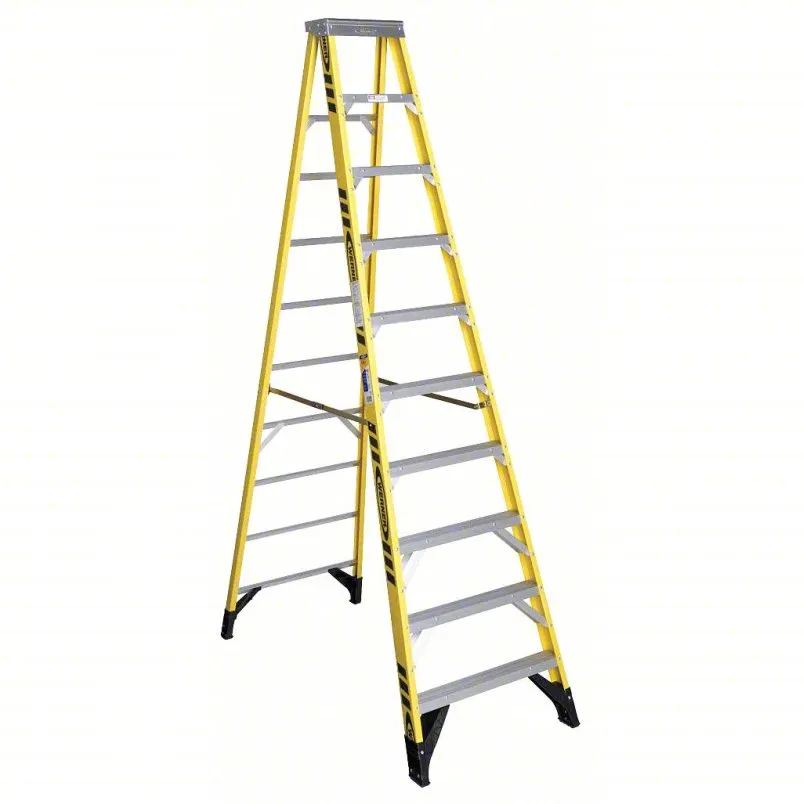 WERNER 10 ft stepladder with 9 steps, 375 lb capacity, SKU 6JJ84